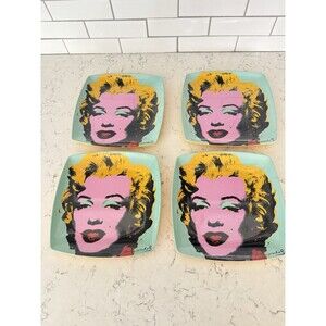 Marilyn Monroe, Andy Warhol Foundation 2006 4 Plate Set Yellow Blue